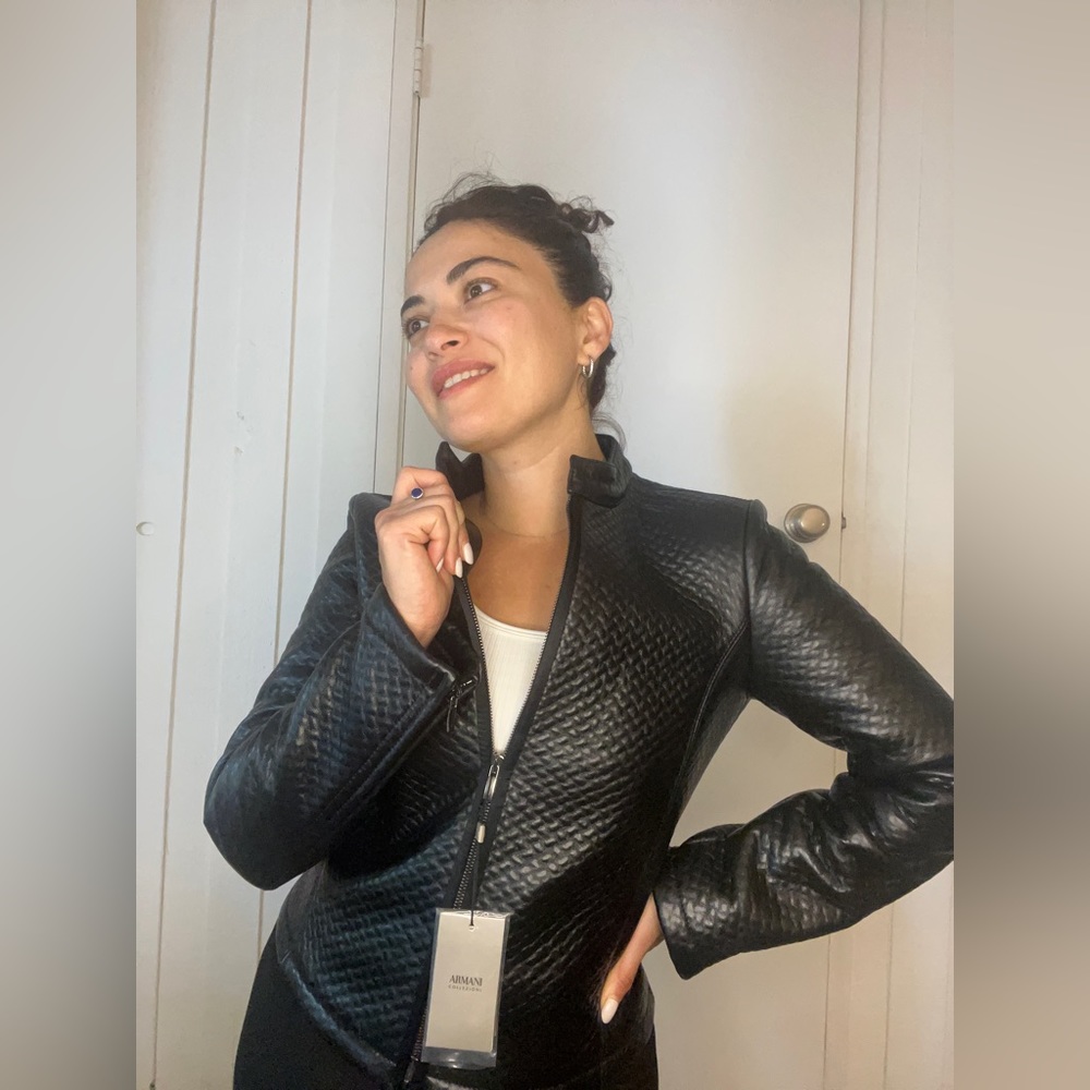 Armani Collezioni Leather jacket made in Italy